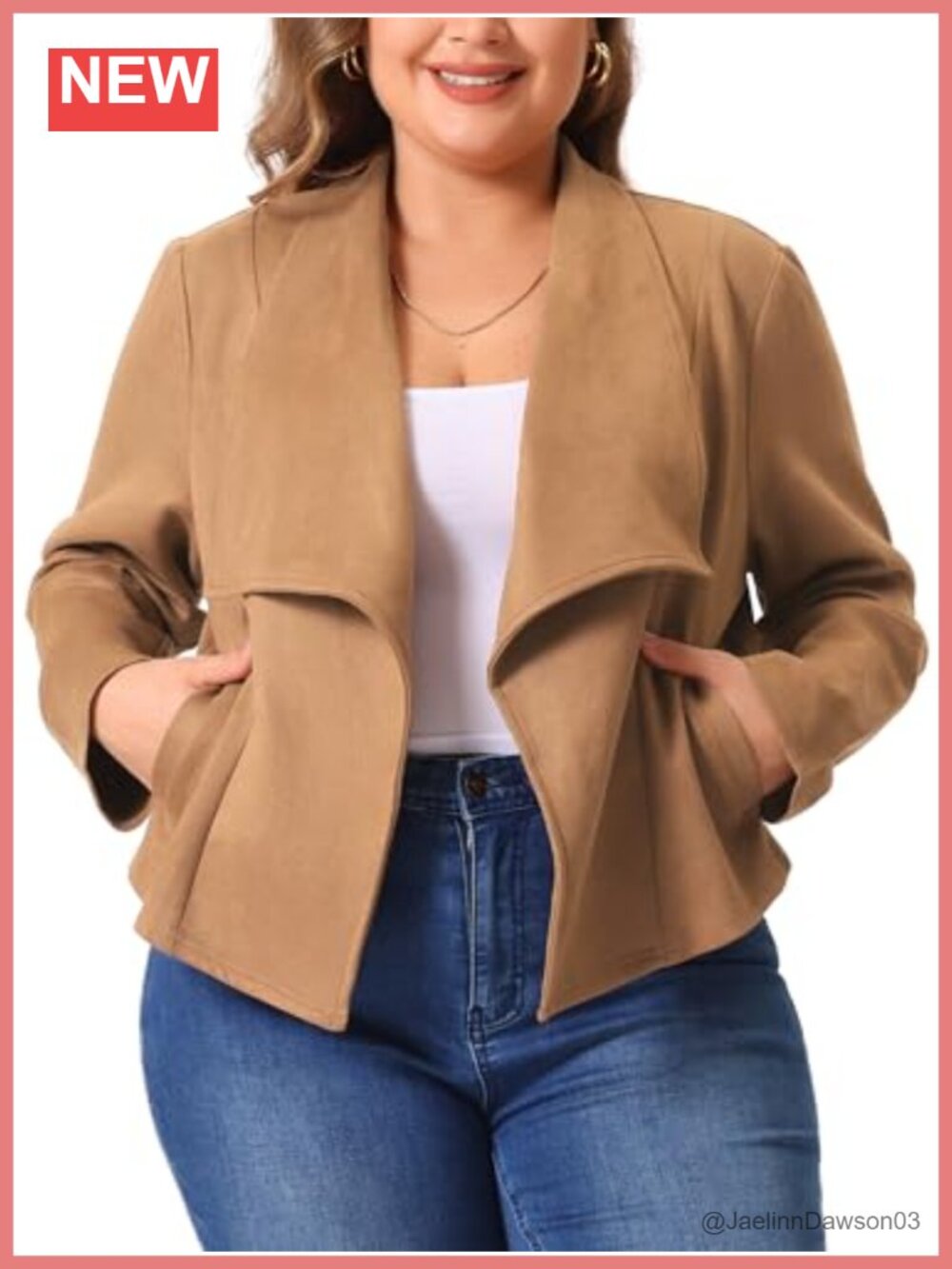 Faux Suede Open Front Cardigan Jacket Long Sleeve Irregular Hem Pockets